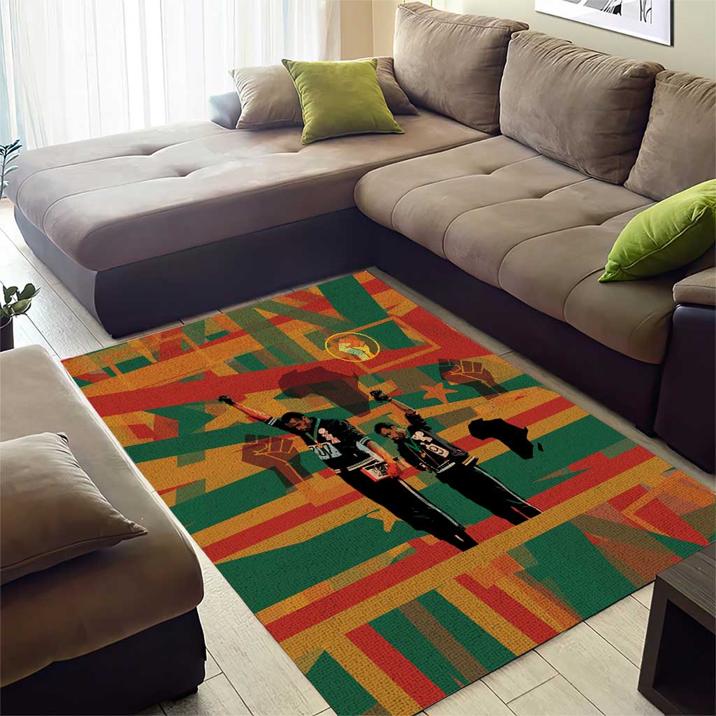 Black Power Fists of Freedom Area Rug African American 1968