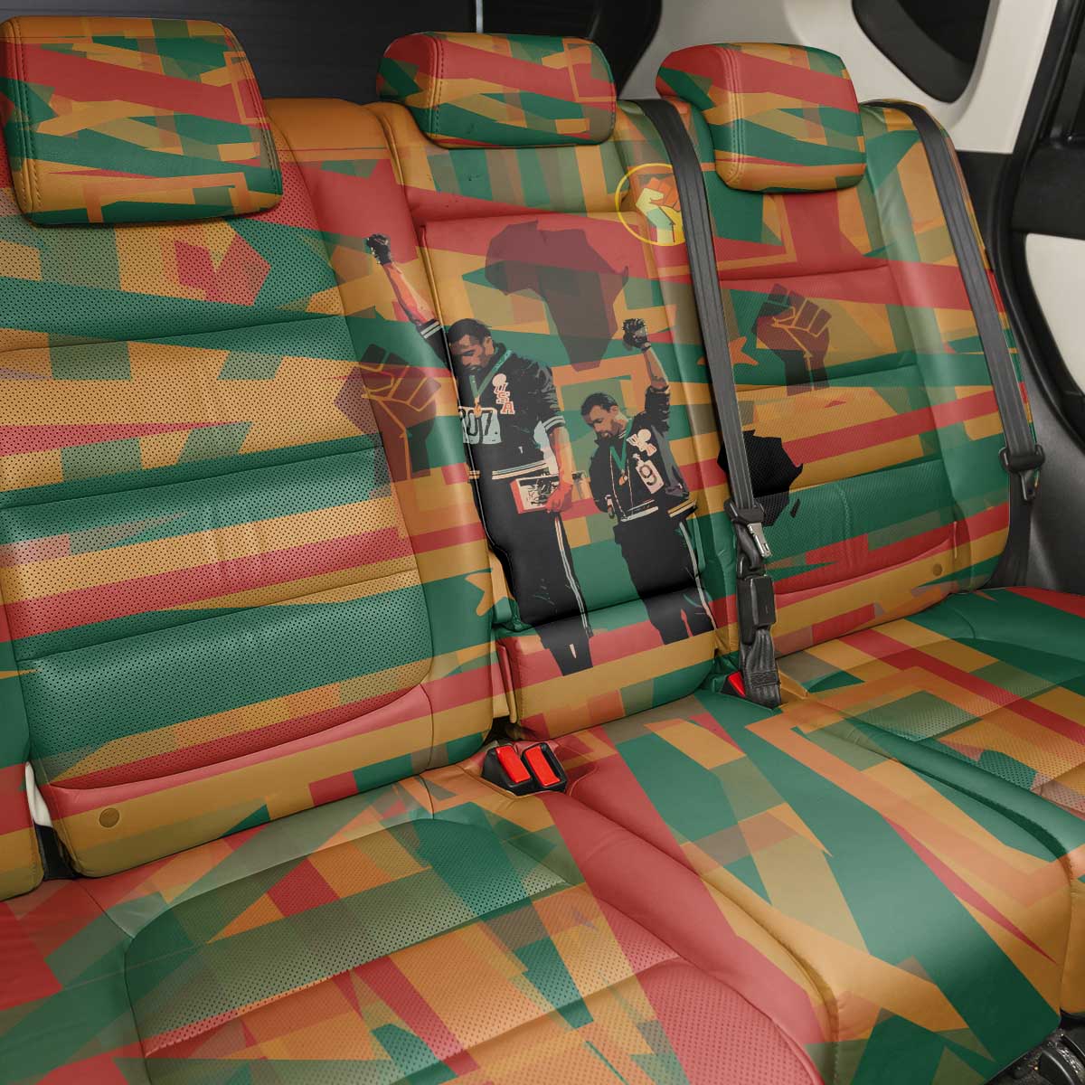 Black Power Fists of Freedom Back Car Seat Cover African American 1968