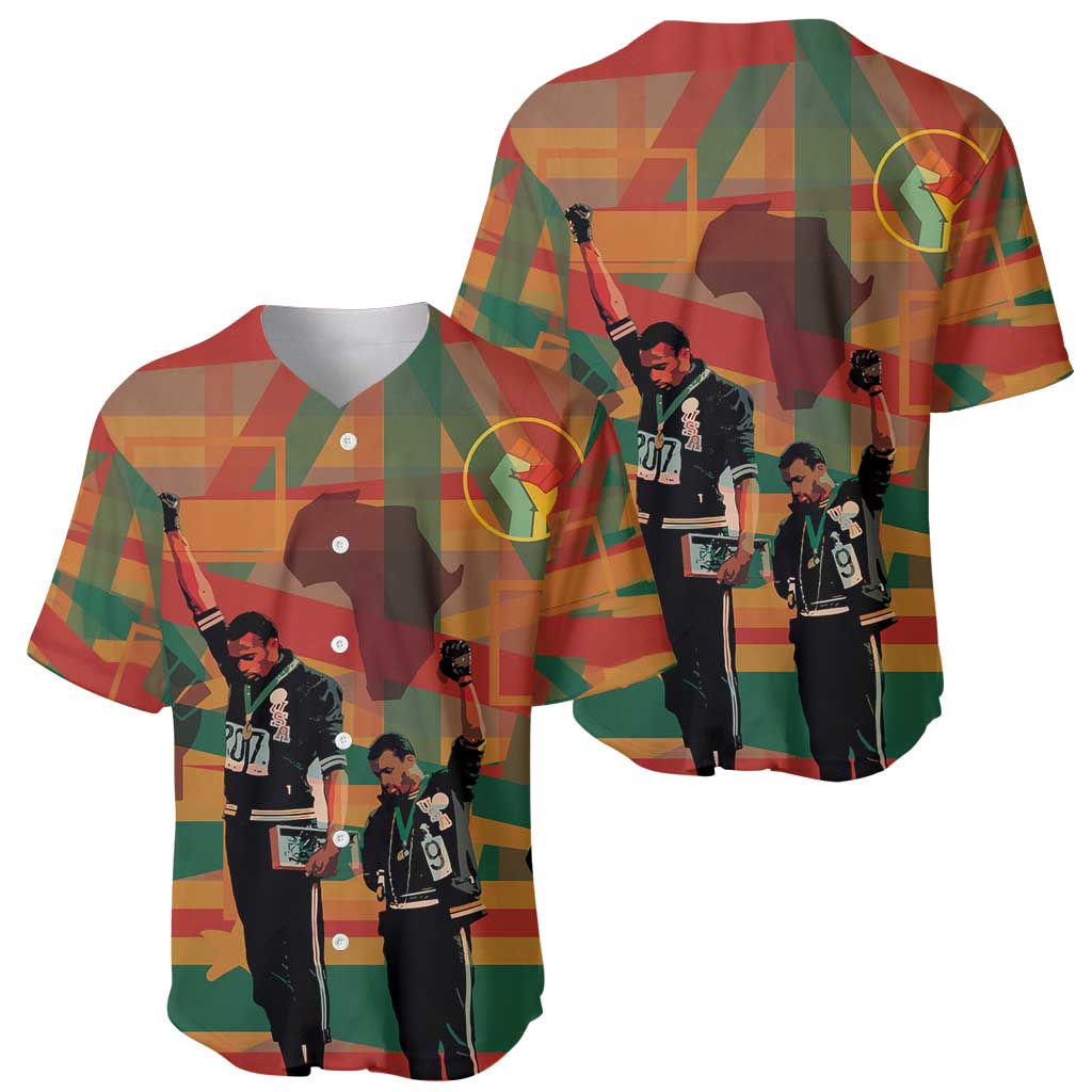 Black Power Fists of Freedom Baseball Jersey African American 1968
