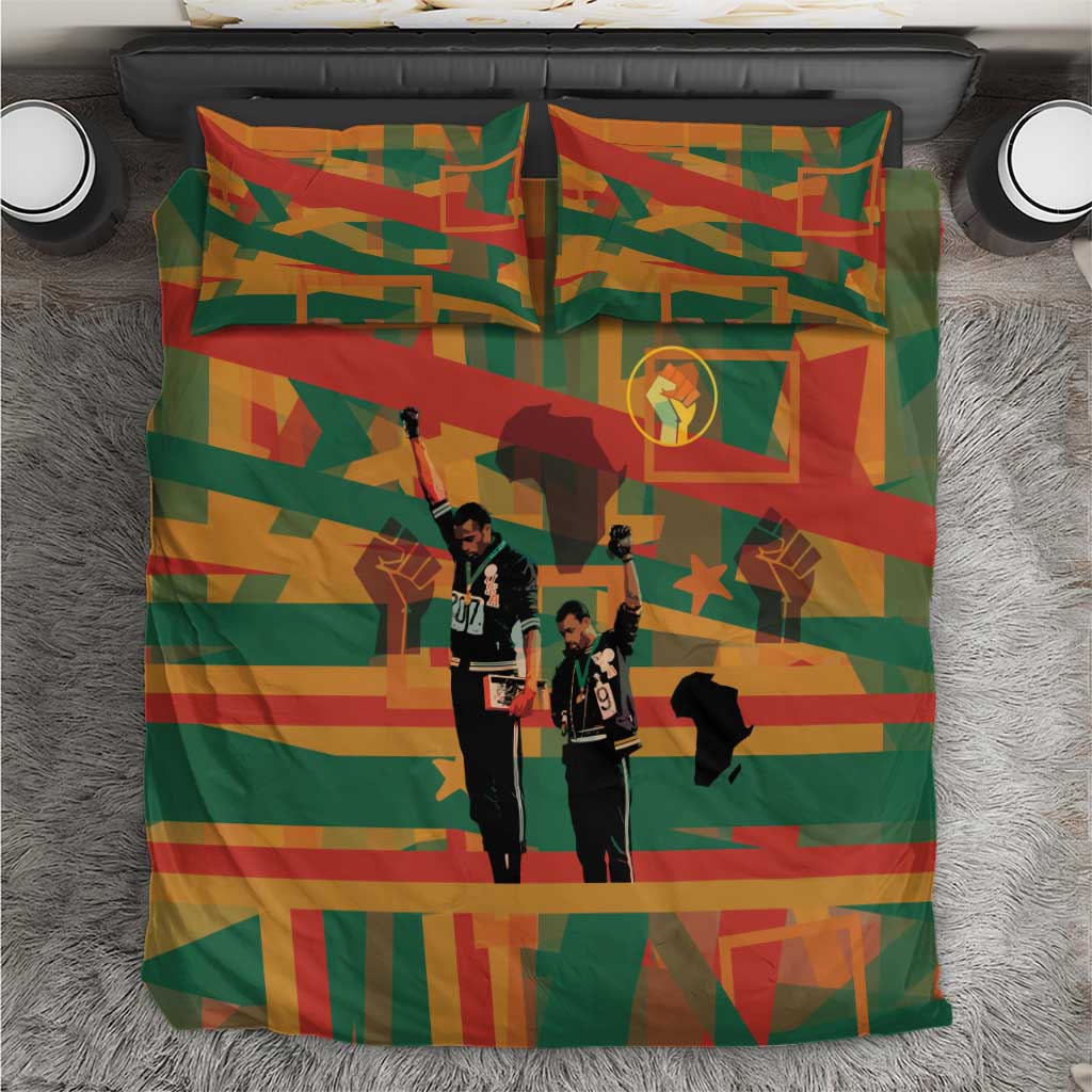 Black Power Fists of Freedom Bedding Set African American 1968