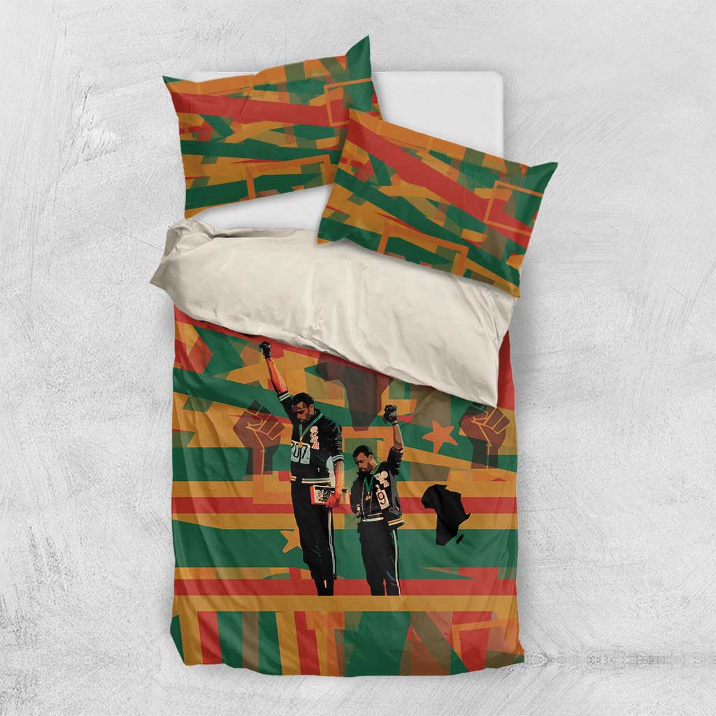 Black Power Fists of Freedom Bedding Set African American 1968
