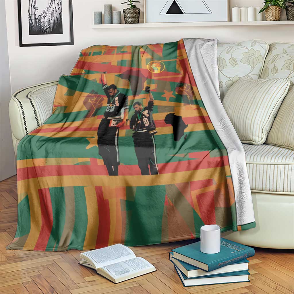 Black Power Fists of Freedom Blanket African American 1968