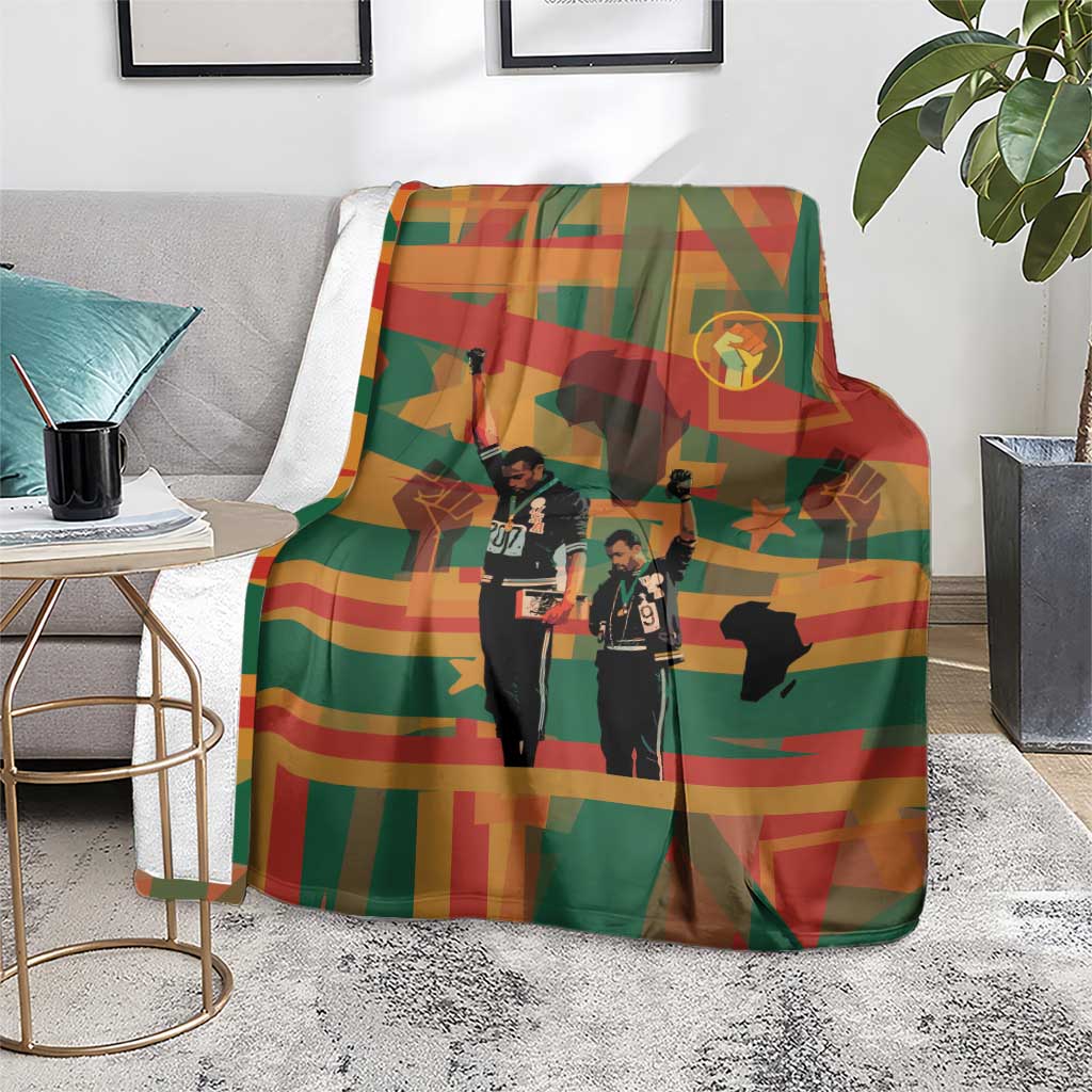 Black Power Fists of Freedom Blanket African American 1968