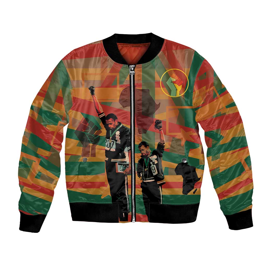 Black Power Fists of Freedom Bomber Jacket African American 1968