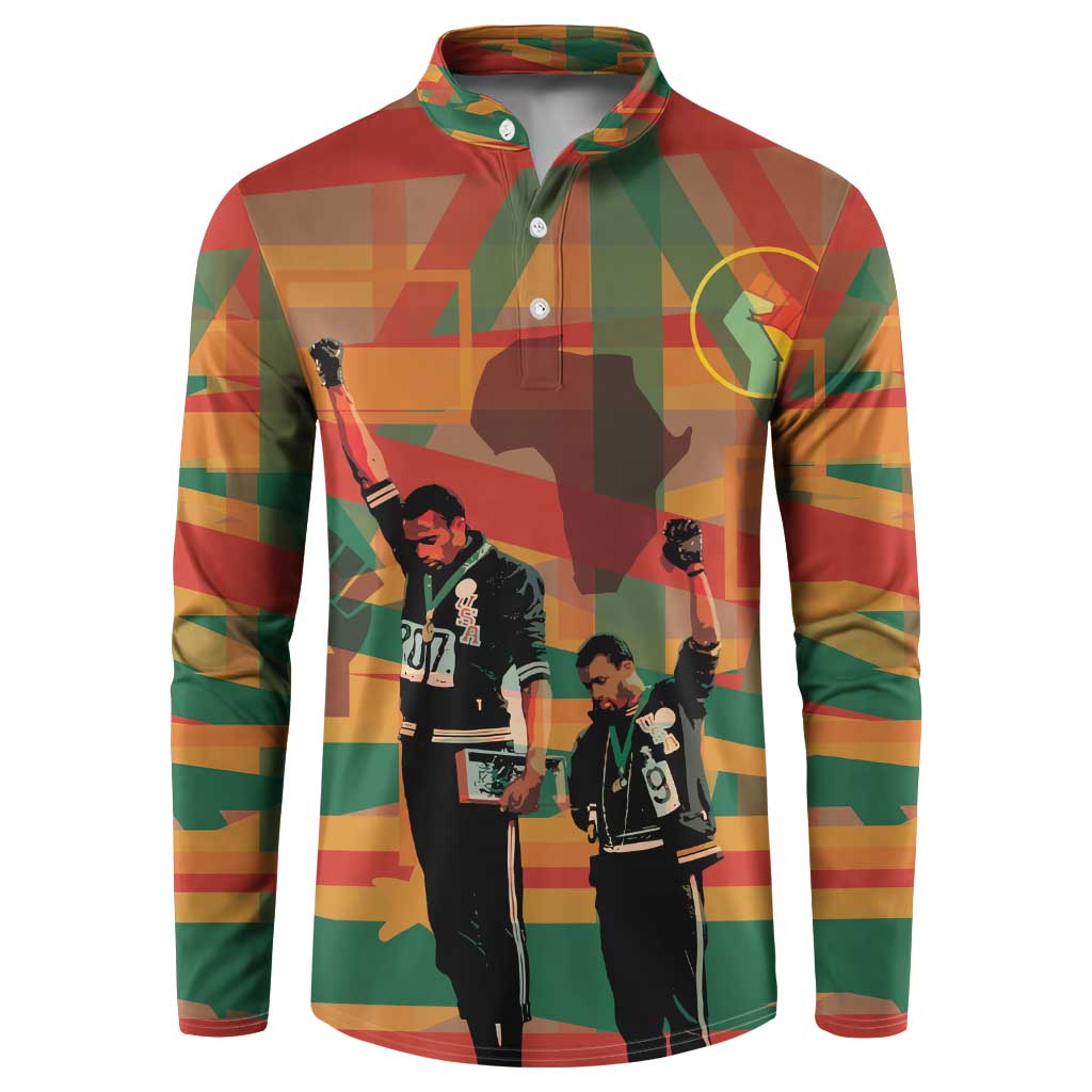 Black Power Fists of Freedom Button Sweatshirt African American 1968