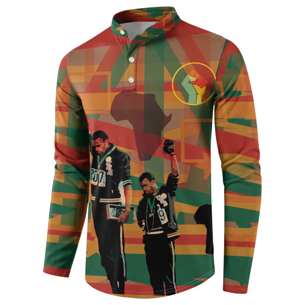 Black Power Fists of Freedom Button Sweatshirt African American 1968