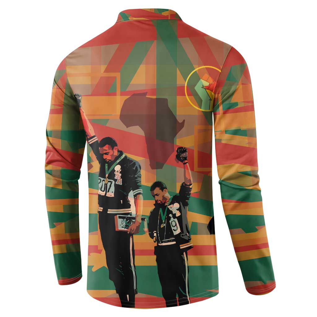 Black Power Fists of Freedom Button Sweatshirt African American 1968