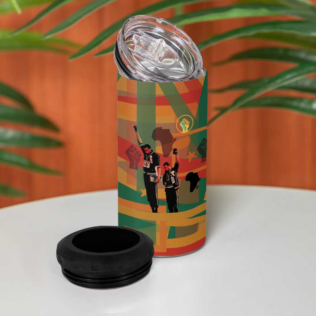 Black Power Fists of Freedom 4 in 1 Can Cooler Tumbler African American 1968