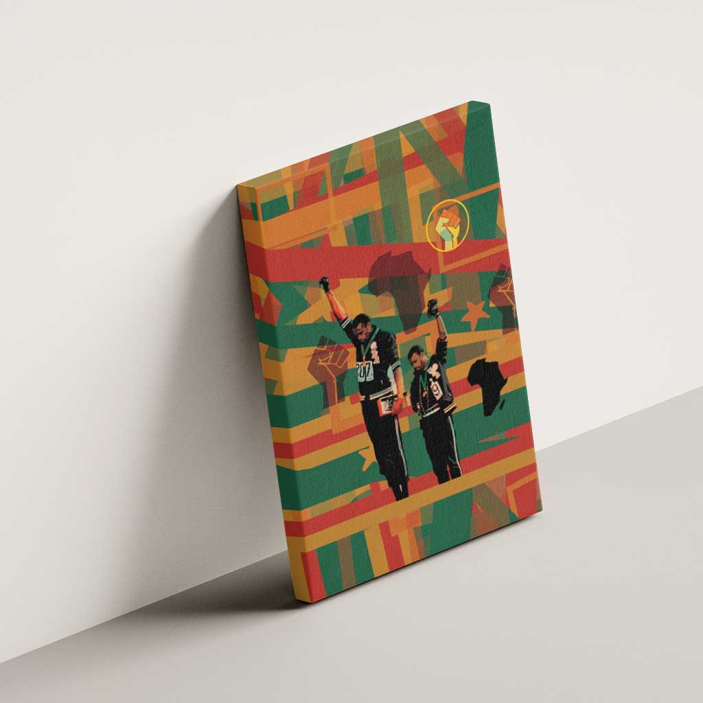 Black Power Fists of Freedom Canvas Wall Art African American 1968