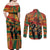 Black Power Fists of Freedom Couples Matching Off Shoulder Maxi Dress and Long Sleeve Button Shirt African American 1968