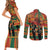 Black Power Fists of Freedom Couples Matching Short Sleeve Bodycon Dress and Long Sleeve Button Shirt African American 1968