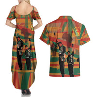 Black Power Fists of Freedom Couples Matching Summer Maxi Dress and Hawaiian Shirt African American 1968