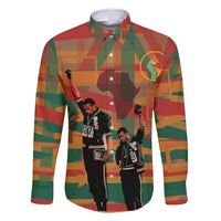 Black Power Fists of Freedom Family Matching Long Sleeve Bodycon Dress and Hawaiian Shirt African American 1968