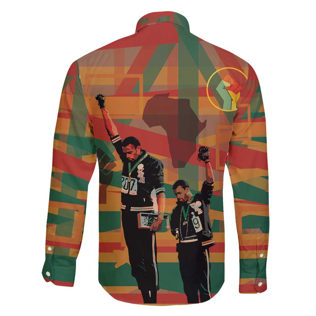 Black Power Fists of Freedom Family Matching Long Sleeve Bodycon Dress and Hawaiian Shirt African American 1968