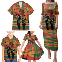 Black Power Fists of Freedom Family Matching Puletasi and Hawaiian Shirt African American 1968