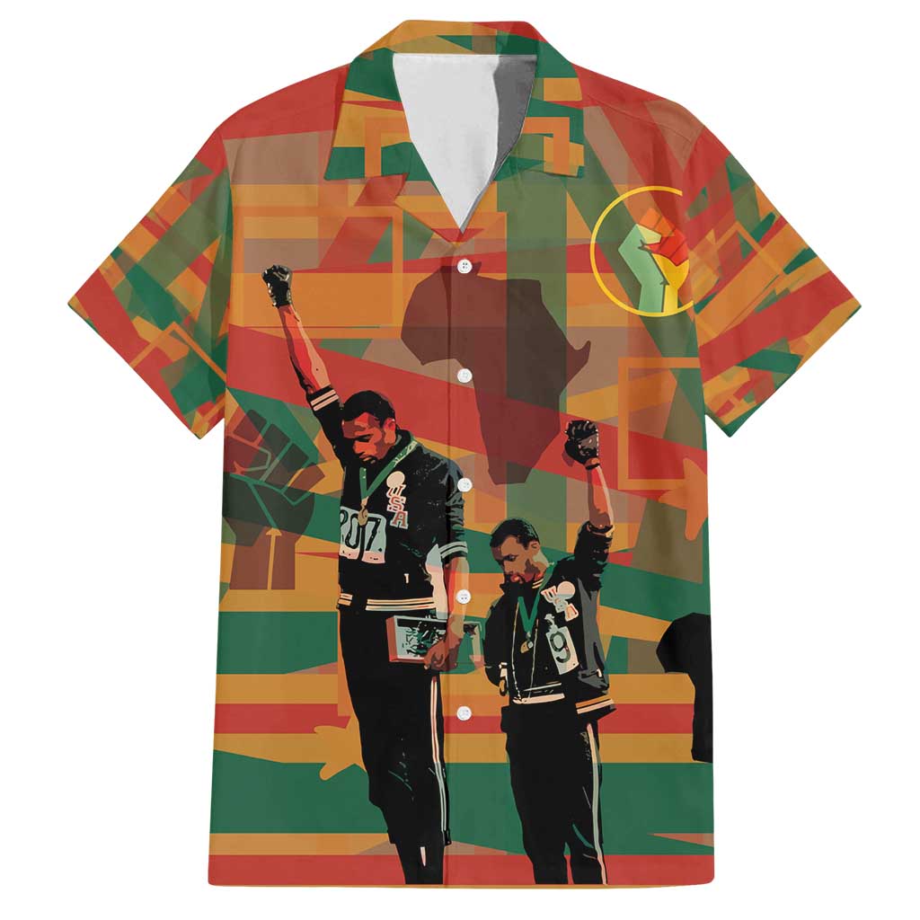Black Power Fists of Freedom Family Matching Summer Maxi Dress and Hawaiian Shirt African American 1968