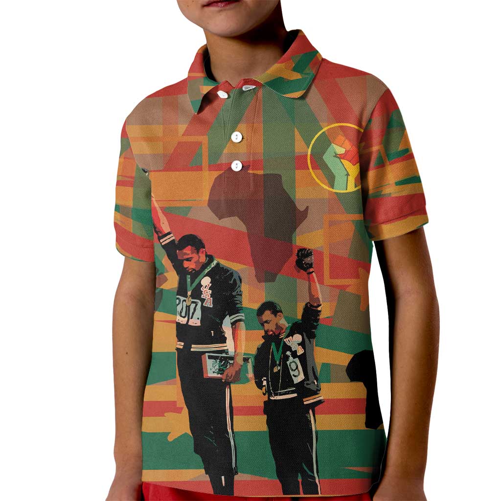 Black Power Fists of Freedom Kid Polo Shirt African American 1968