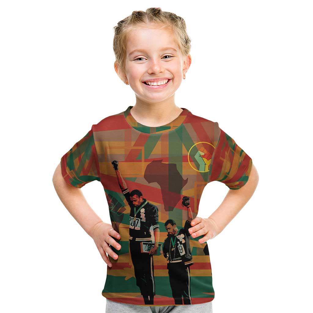 Black Power Fists of Freedom Kid T Shirt African American 1968