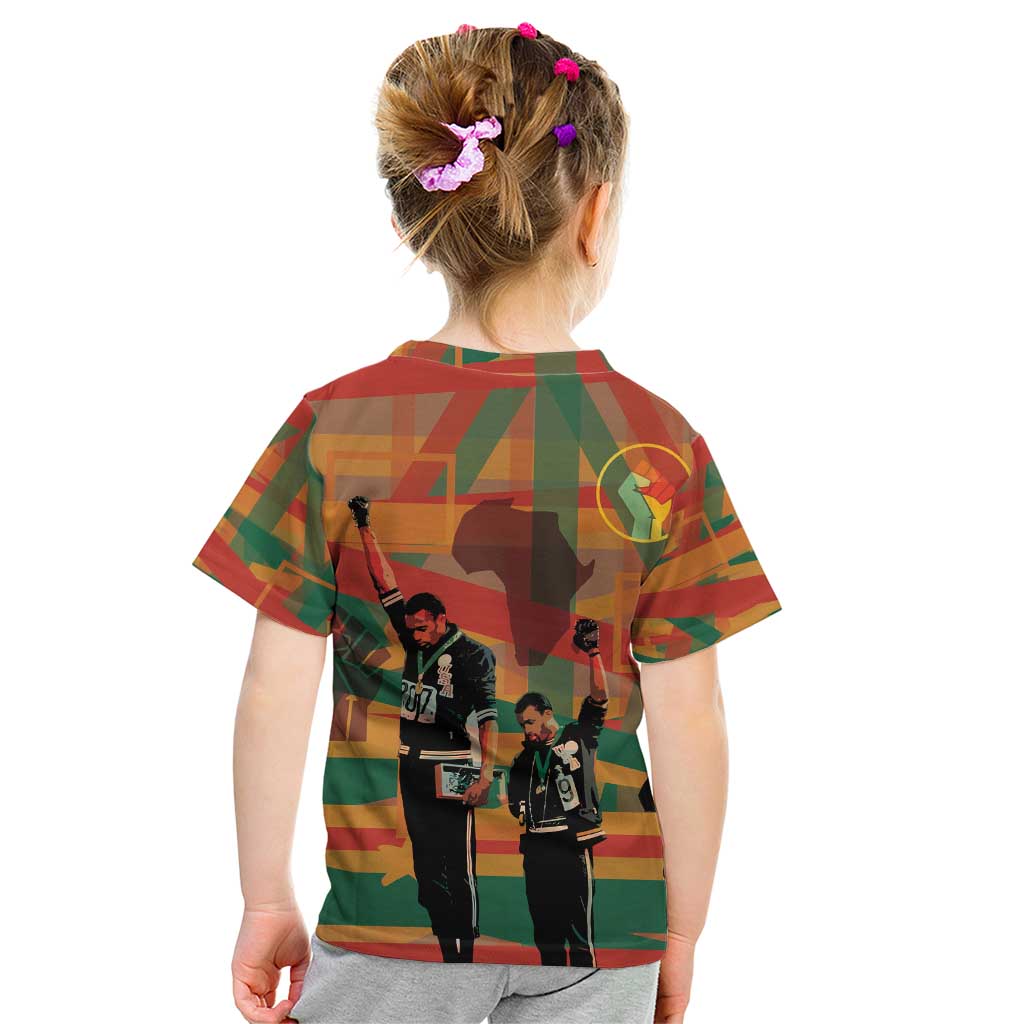 Black Power Fists of Freedom Kid T Shirt African American 1968