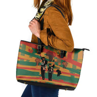 Black Power Fists of Freedom Leather Tote Bag African American 1968