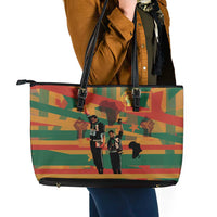Black Power Fists of Freedom Leather Tote Bag African American 1968