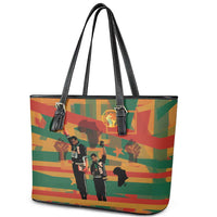 Black Power Fists of Freedom Leather Tote Bag African American 1968