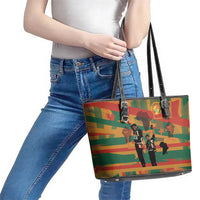 Black Power Fists of Freedom Leather Tote Bag African American 1968