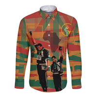 Black Power Fists of Freedom Long Sleeve Button Shirt African American 1968