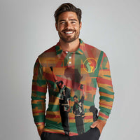 Black Power Fists of Freedom Long Sleeve Polo Shirt African American 1968