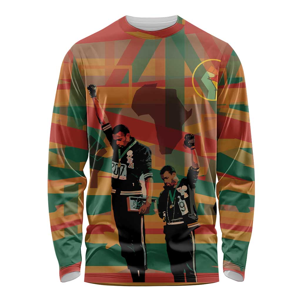 Black Power Fists of Freedom Long Sleeve Shirt African American 1968