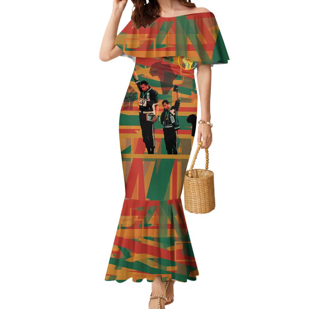 Black Power Fists of Freedom Mermaid Dress African American 1968