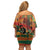 Black Power Fists of Freedom Off Shoulder Short Dress African American 1968