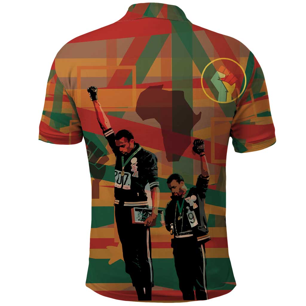Black Power Fists of Freedom Polo Shirt African American 1968