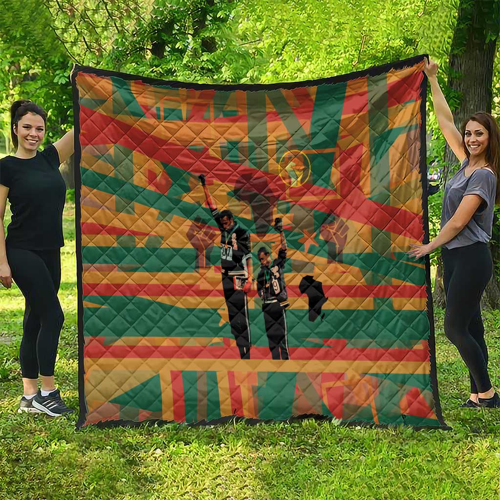 Black Power Fists of Freedom Quilt African American 1968