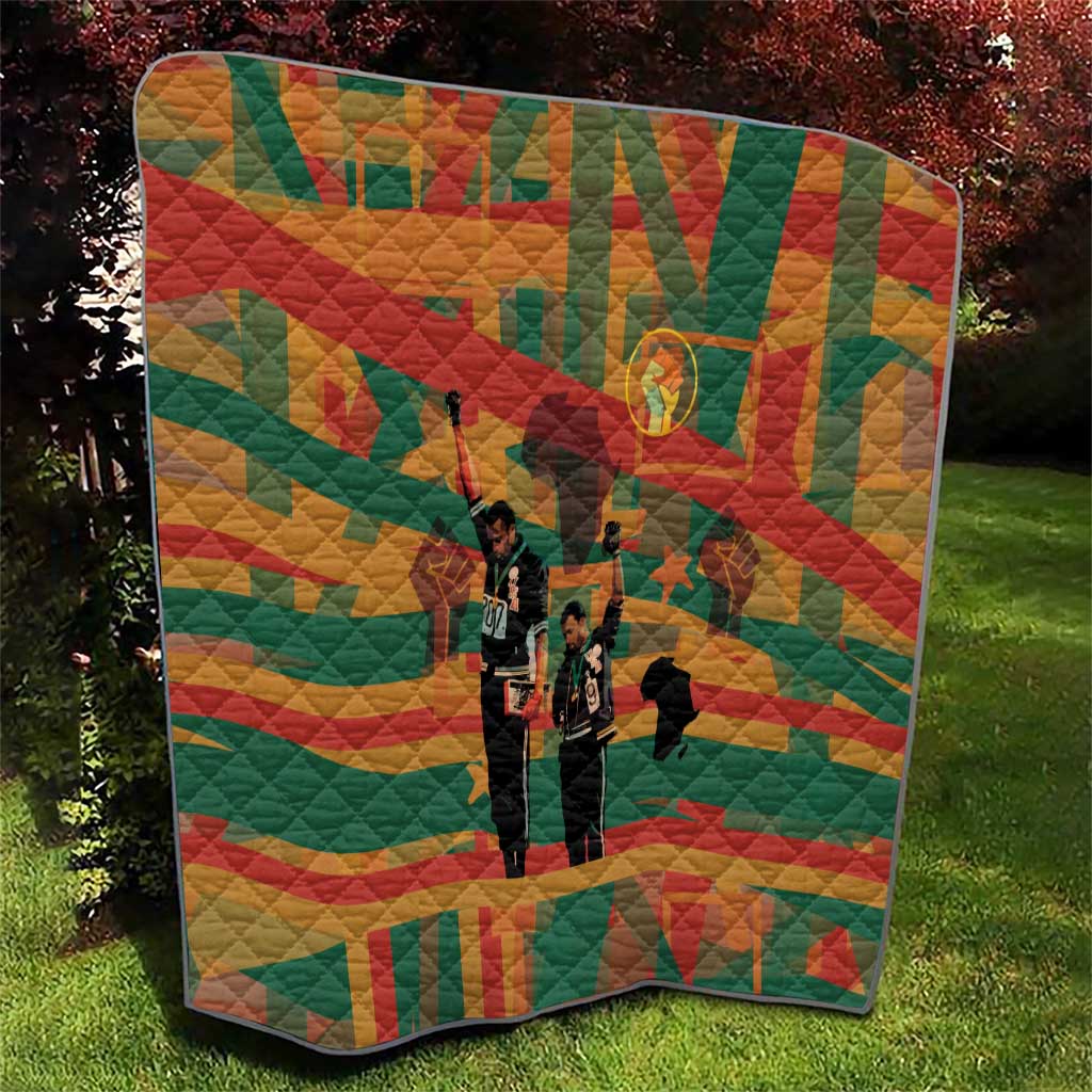Black Power Fists of Freedom Quilt African American 1968