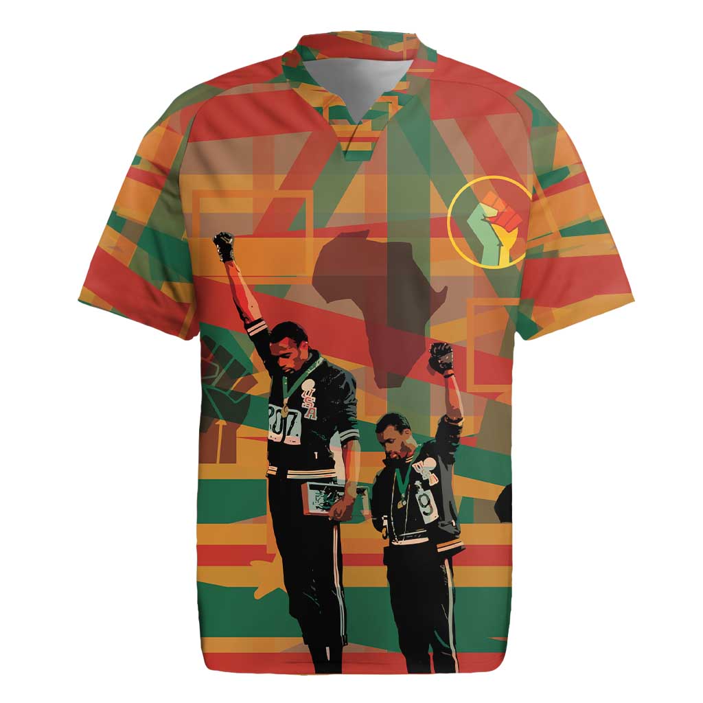 Black Power Fists of Freedom Rugby Jersey African American 1968