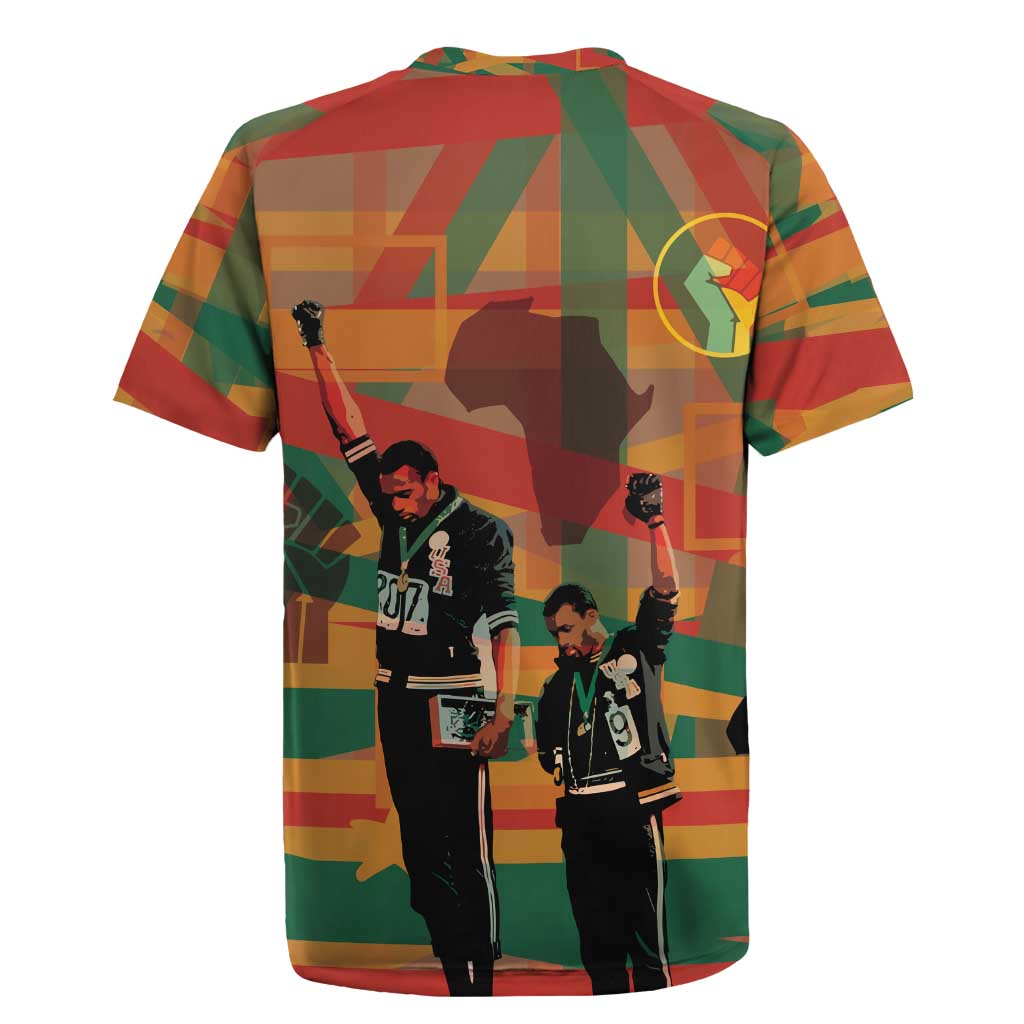 Black Power Fists of Freedom Rugby Jersey African American 1968