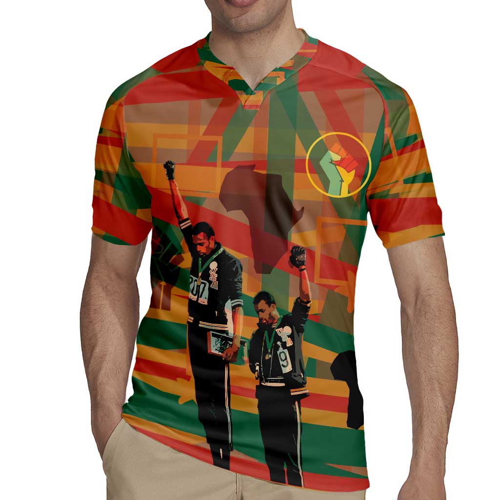 Black Power Fists of Freedom Rugby Jersey African American 1968