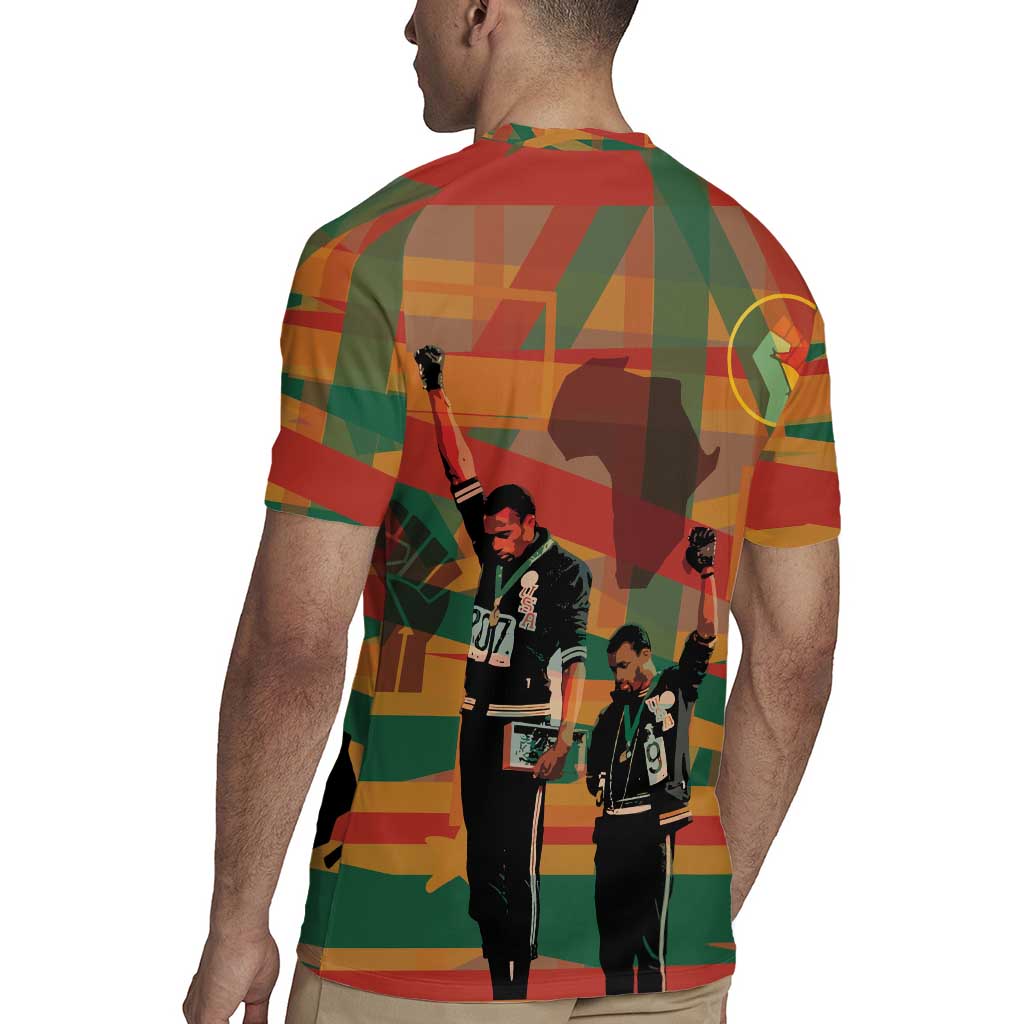 Black Power Fists of Freedom Rugby Jersey African American 1968