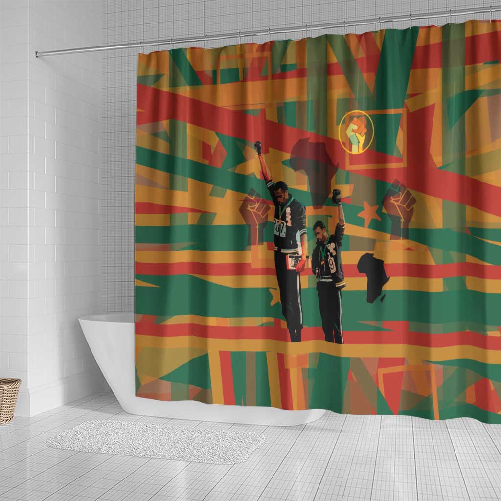 Black Power Fists of Freedom Shower Curtain African American 1968