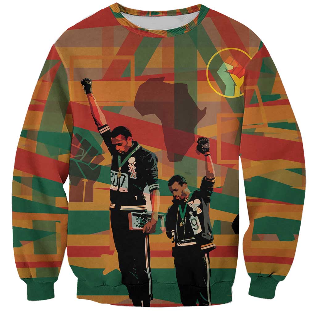 Black Power Fists of Freedom Sweatshirt African American 1968