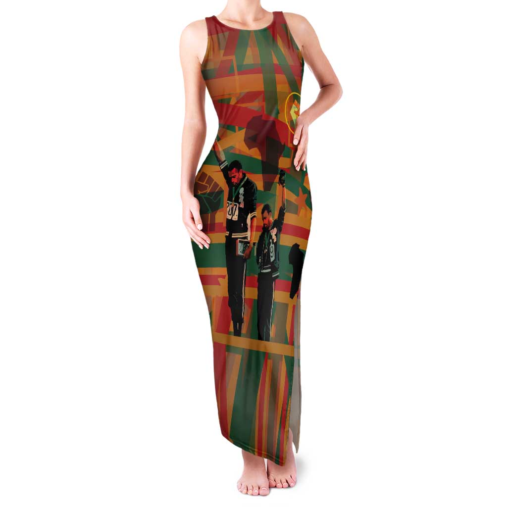 Black Power Fists of Freedom Tank Maxi Dress African American 1968