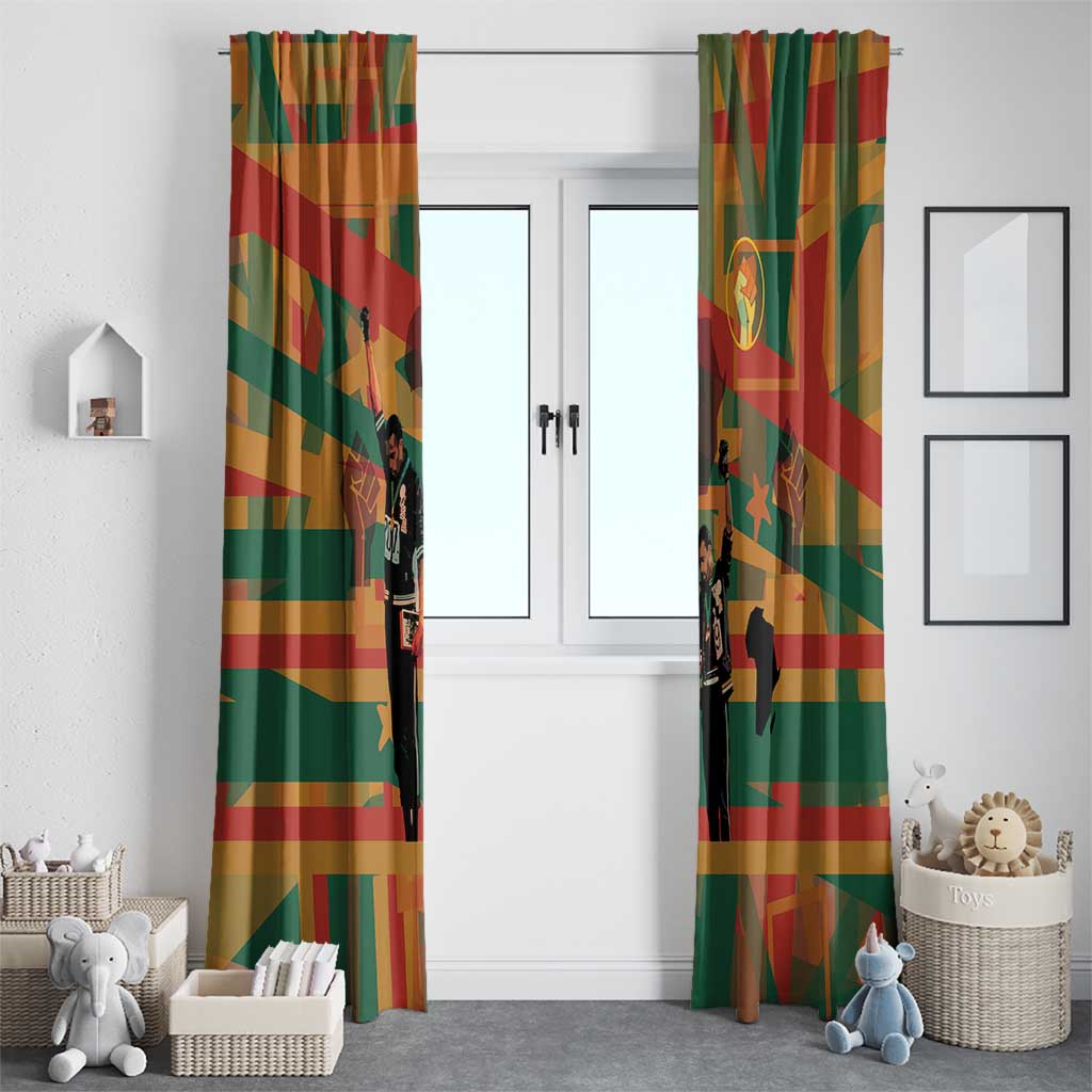 Black Power Fists of Freedom Window Curtain African American 1968