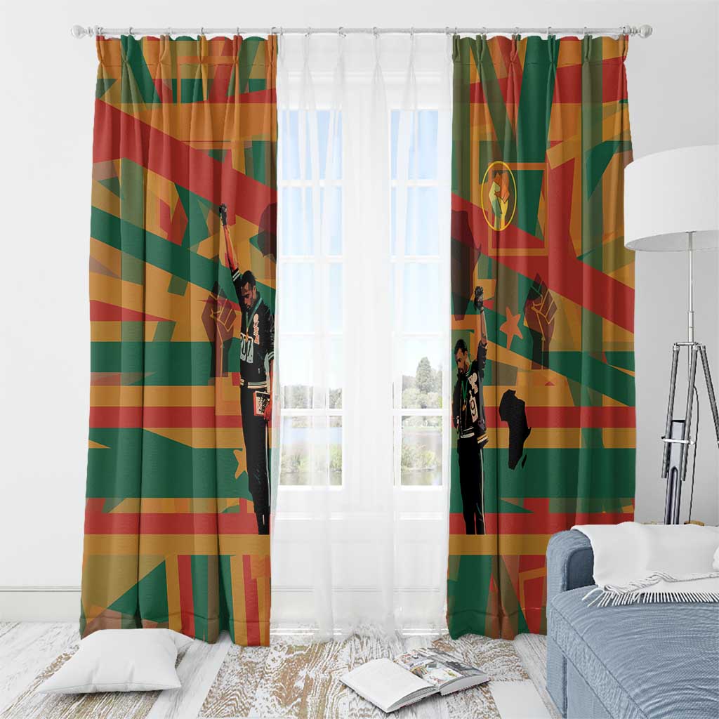 Black Power Fists of Freedom Window Curtain African American 1968
