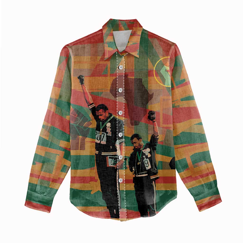 Black Power Fists of Freedom Women Casual Shirt African American 1968