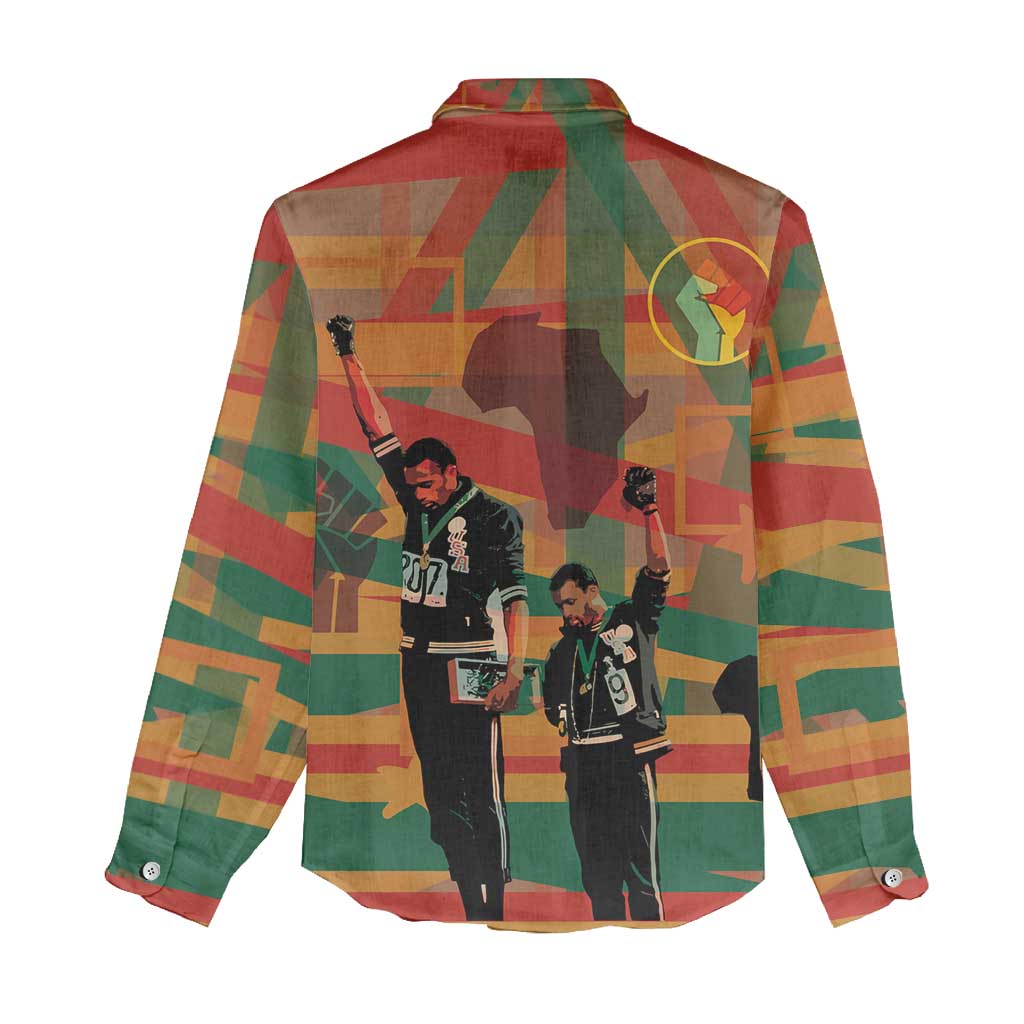 Black Power Fists of Freedom Women Casual Shirt African American 1968