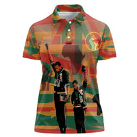 Black Power Fists of Freedom Women Polo Shirt African American 1968