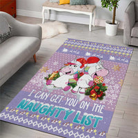 Unicorn Naughty List Area Rug Christmas Funny - Wonder Print Shop