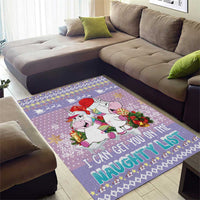 Unicorn Naughty List Area Rug Christmas Funny - Wonder Print Shop