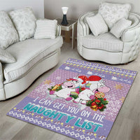 Unicorn Naughty List Area Rug Christmas Funny - Wonder Print Shop